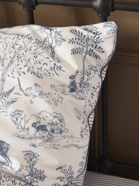 Taie d'oreiller coton 'esprit petit jouy' Jouy bleu+Jouy rose 2 - vertbaudet enfant 