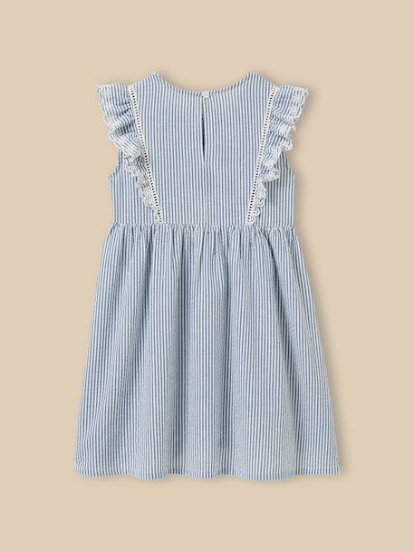 Robe rayée en seersucker Rayure seersucker bleu 2 - vertbaudet enfant 