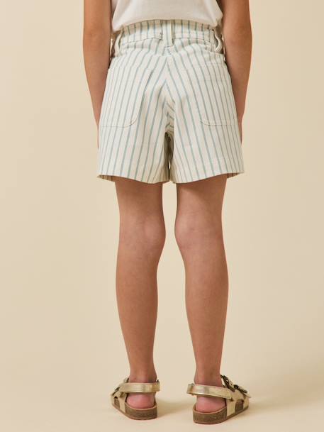 Short rayé fille Rayure bleu/ecru 4 - vertbaudet enfant 