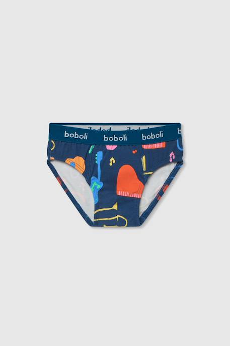 Pack de 3 boxers en coton imprimé Multicolore 2 - vertbaudet enfant 
