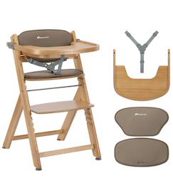 Puériculture-Chaise haute, réhausseur-Chaise haute bébé en bois avec coussin timba