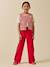 Pantalon droit  en denim Rose tendre+Rouge theatre 8 - vertbaudet enfant 