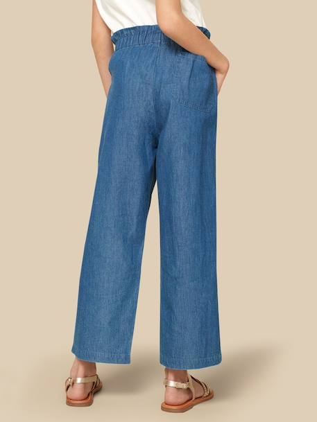 Pantalon large fille en denim light Denim stone 4 - vertbaudet enfant 