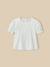 Blouse fille plastron brodée Ecru 1 - vertbaudet enfant 