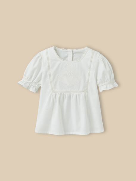 Fille-Blouse fille plastron brodée
