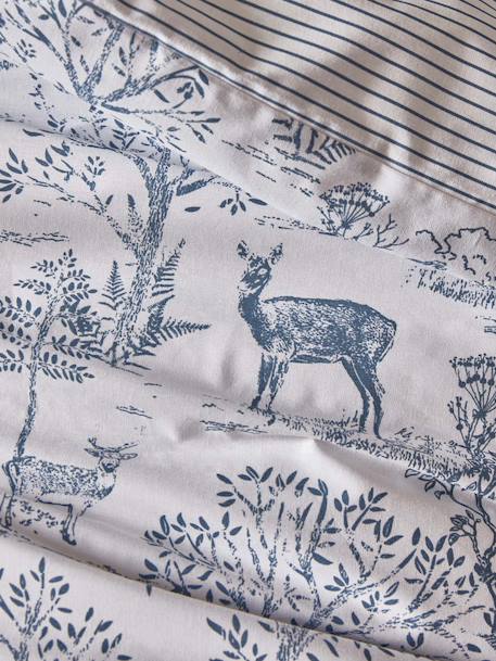 Housse de couette coton 'esprit petit jouy' Jouy bleu+Jouy rose 2 - vertbaudet enfant 