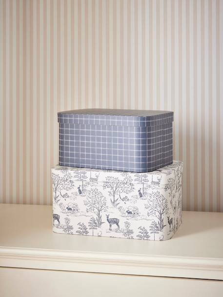 Boîte gigogne 'petit jouy' par lot de 2 Carreaux bleu 1 - vertbaudet enfant 