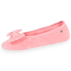 Vêtements de grossesse-Chaussons ballerines ultra confortables, en coton biologique et semelle en cuir, détail grand nœud