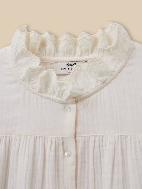 Chemise  en gaze - coton biologique Amande+Ecru 8 - vertbaudet enfant 
