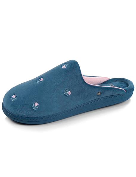 Chaussons mules ultra confortables et légers, mousse à mémoire de forme Bleu canardfleurs+Noir+Rayuresbleues 6 - vertbaudet enfant 