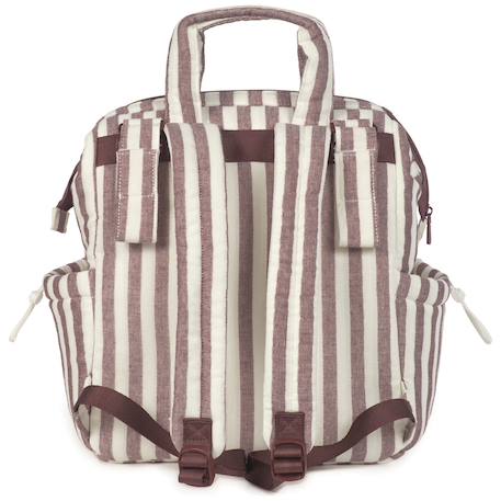 Sac à dos à langer en coton imperméable avec matelas à langer et attaches poussette Mauve 4 - vertbaudet enfant 