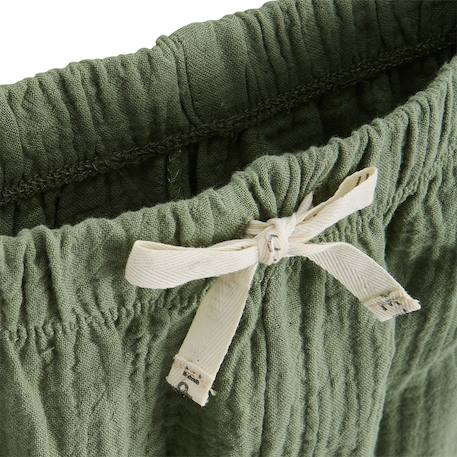 Pantalon enfant en gaze de coton gabin Vert 4 - vertbaudet enfant 