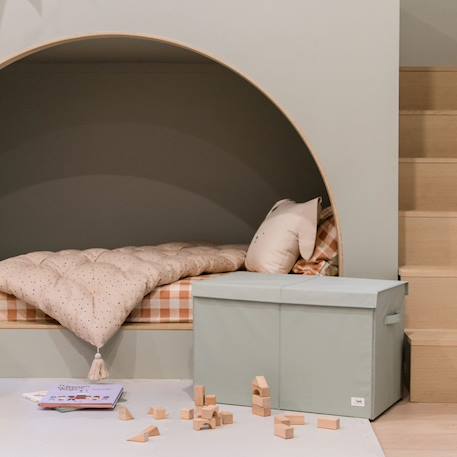 Coffre à jouets Ecru+Gris+Rose+Vert d'eau 18 - vertbaudet enfant 