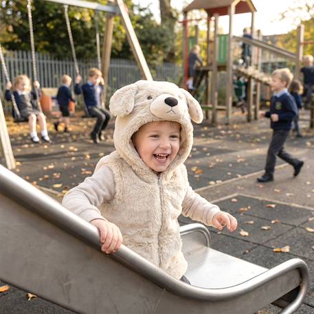 Gilet sans manches enfant pilou pilou à capuche Beige+Écru 2 - vertbaudet enfant 