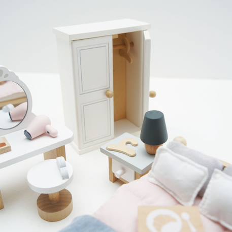 Chambre à coucher pour maison de poupées Beige 6 - vertbaudet enfant 