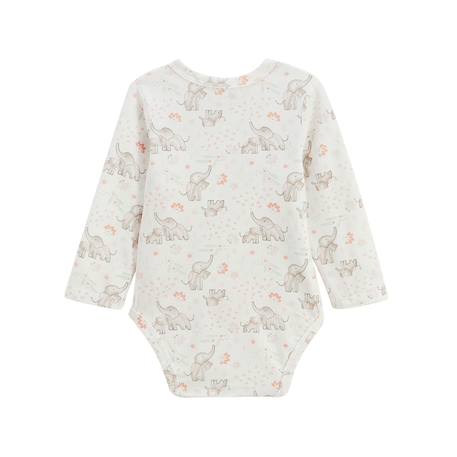 Lot de 2 bodies bébé manches longues ouverture croisée badian Ecru 3 - vertbaudet enfant 