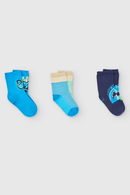 Lot de 3 paires de chaussettes imprimées Vert 1 - vertbaudet enfant 