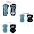 Set 3 protections enfant xs (coudes, genoux, poignets) Bleu marine+Bleu pastel+Rose+Rose pastel+Vert menthe 6 - vertbaudet enfant 