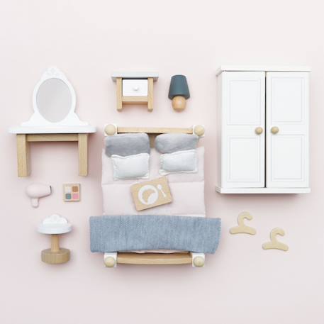 Chambre à coucher pour maison de poupées Beige 3 - vertbaudet enfant 