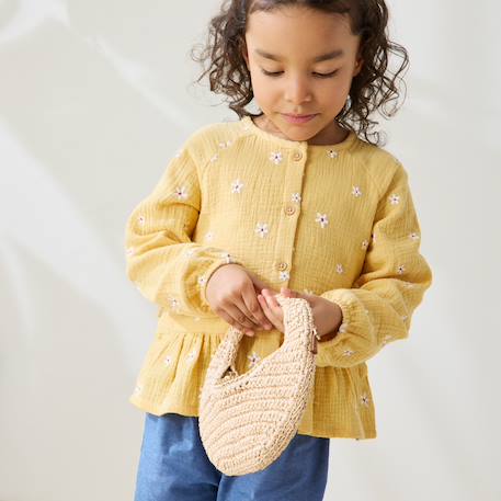 Blouse enfant en gaze de coton camila Jaune 5 - vertbaudet enfant 