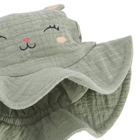 Capeline bébé en gaze de coton anaelle Kaki 3 - vertbaudet enfant 