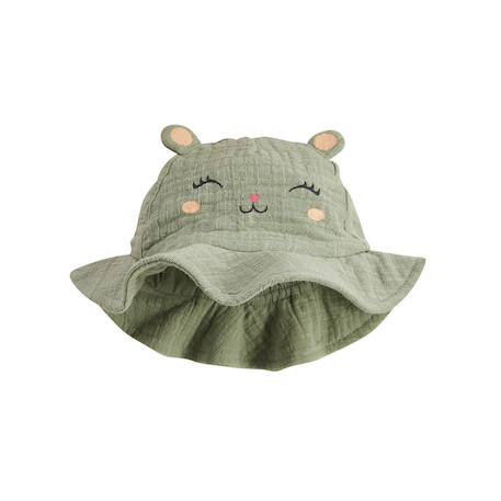 Capeline bébé en gaze de coton anaelle Kaki 2 - vertbaudet enfant 