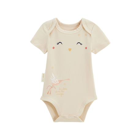 Lot de 2 bodies bébé manches courtes poésie d'été Vanille 4 - vertbaudet enfant 