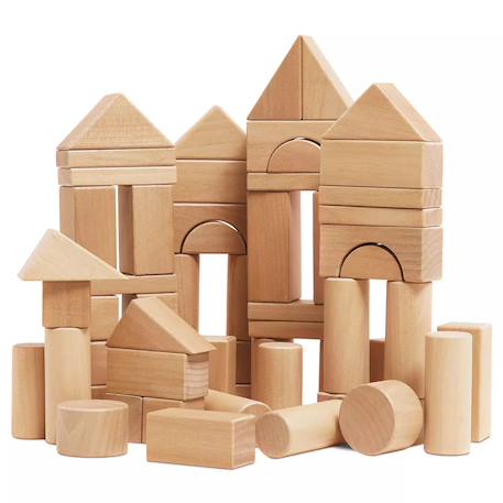 Blocs de construction en bois naturel Beige 1 - vertbaudet enfant 