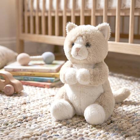 Peluche doudou chat ultra douce pour enfant milo Beige+Gris clair 2 - vertbaudet enfant 