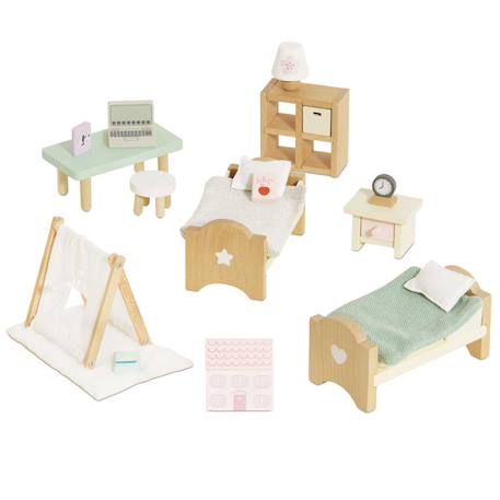 Chambre enfants pour maison de poupées Beige 1 - vertbaudet enfant 