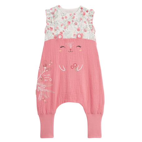 Turbulette été en gaze de coton avec pieds retroussables anaelle Rose 2 - vertbaudet enfant 