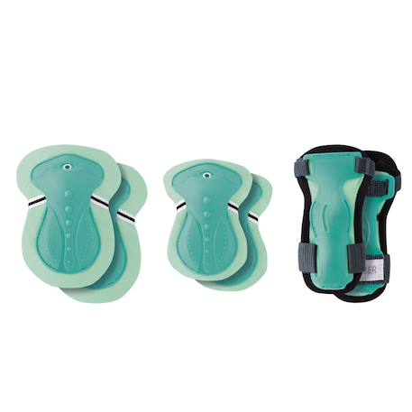 Set 3 protections enfant xs (coudes, genoux, poignets) Bleu marine+Bleu pastel+Rose+Rose pastel+Vert menthe 13 - vertbaudet enfant 