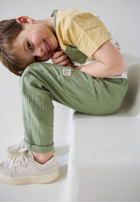 Bébé-Pantalon enfant en gaze de coton gabin
