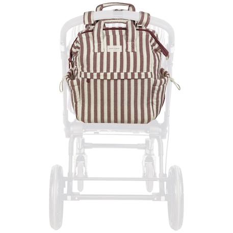 Sac à dos à langer en coton imperméable avec matelas à langer et attaches poussette Mauve 2 - vertbaudet enfant 