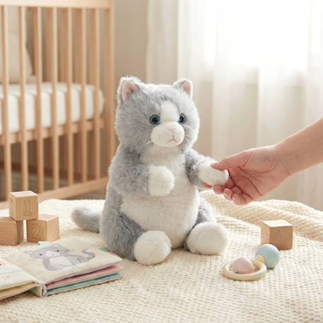 Peluche doudou chat ultra douce pour enfant milo Beige+Gris clair 5 - vertbaudet enfant 