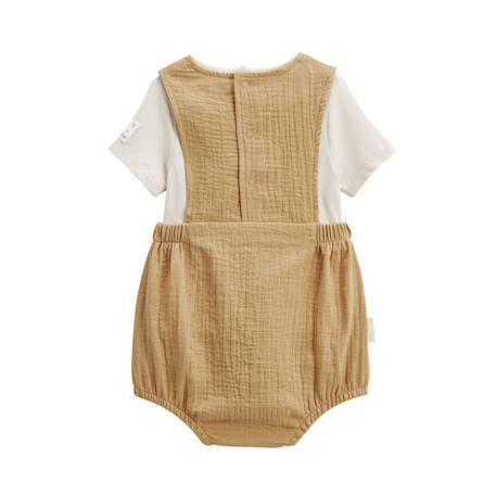 Ensemble barboteuse bloomer bébé en gaze de coton et t-shirt mini rêve Moutarde 3 - vertbaudet enfant 