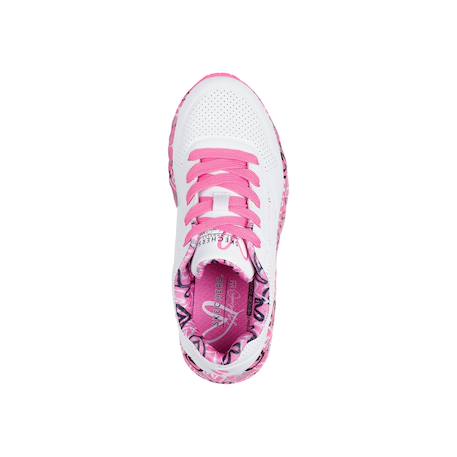 Baskets basses à lacets Blanc et rose+Noir multi 5 - vertbaudet enfant 