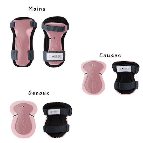 Set 3 protections enfant xs (coudes, genoux, poignets) Bleu marine+Bleu pastel+Rose+Rose pastel+Vert menthe 12 - vertbaudet enfant 
