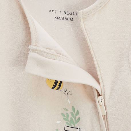 Pyjama bébé en velours ouverture zippée eden Beige 5 - vertbaudet enfant 