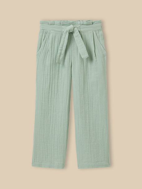 Pantalon en gaze en coton biologique Amande+Grenade 1 - vertbaudet enfant 