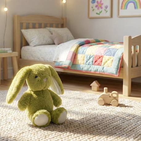 Peluche lapin ultra douce pour enfant câlin Vert pistache 4 - vertbaudet enfant 