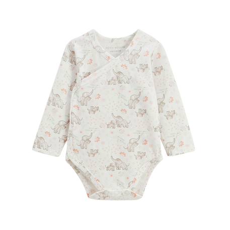 Lot de 2 bodies bébé manches longues ouverture croisée badian Ecru 2 - vertbaudet enfant 