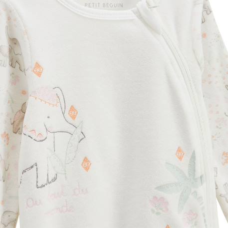 Pyjama bébé en velours ouverture zippée badian Ecru 4 - vertbaudet enfant 