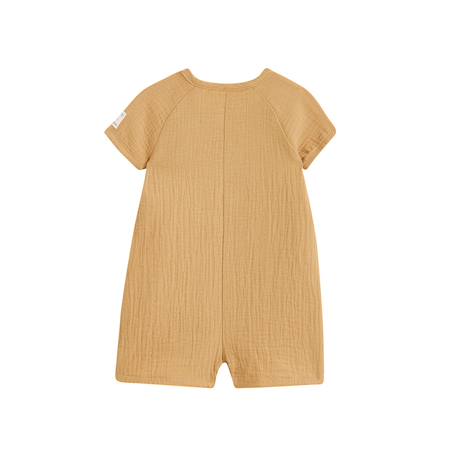 Barboteuse bébé en gaze de coton ouverture croisée mini rêve Moutarde 3 - vertbaudet enfant 