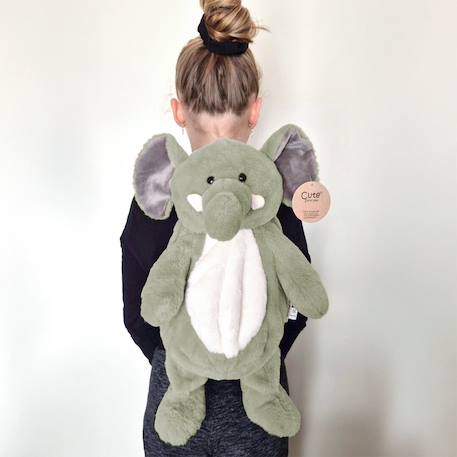 Sac à dos peluche pour enfant animaux Beige+Écru+Gris clair+Noir+Taupe+Vert de gris 28 - vertbaudet enfant 