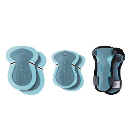 Set 3 protections enfant xs (coudes, genoux, poignets) Bleu marine+Bleu pastel+Rose+Rose pastel+Vert menthe 5 - vertbaudet enfant 