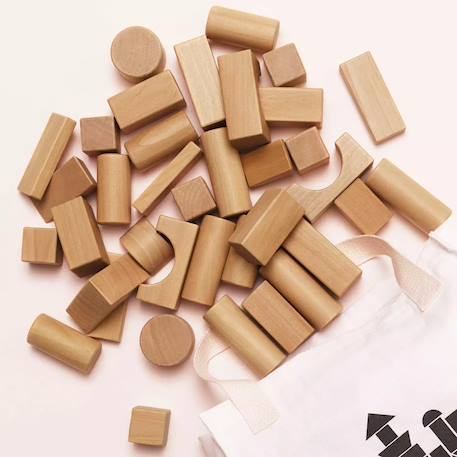 Blocs de construction en bois naturel Beige 3 - vertbaudet enfant 