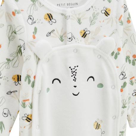 Pyjama bébé en velours ouverture pont eden Beige 4 - vertbaudet enfant 