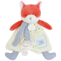 Jouet-Premier âge-Doudou attache-sucette renard en velours et coton – Dès la naissance