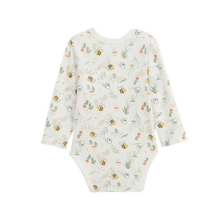 Lot de 3 bodies bébé manches longues ouverture croisée eden Beige 5 - vertbaudet enfant 